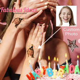 Personalised Custom Made Birthday Girl Boy Face Tattoo Favors