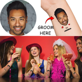 Hen Party Temporary Tattoo Custom Made Groom Face Favors