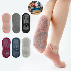 Grippy Cotton Pilates Yoga Socks Non Slip Grip Ballet Exercise Workout Gym Sock