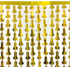Hen Party Willy Tinsel Curtain Rose Gold | Gold | Silver Metalic BackDrop Hens Party Penis Decor Bridal Party Girls Night Penis Decoration