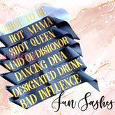 Fun Bridal Sashes for Bachelorette Hens Party Bridal Shower