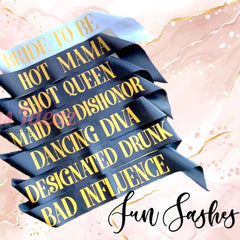 Fun Bridal Sashes for Bachelorette Hens Party Bridal Shower