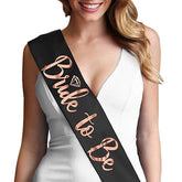 Pack of 8x Black Rose Gold Team Bride Hens Party Sash Wedding Sashes