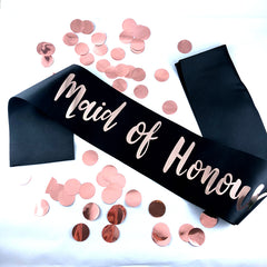 Pack of 8x Black Rose Gold Team Bride Hens Party Sash Wedding Sashes