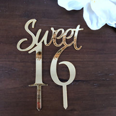 Sweet 16 Birthday Acrylic Cake Topper 16th Birthday Party Cake Decor Decorations