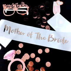 Pack of 8x White Rose Gold Team Bride Hens Party Sash Wedding Sashes