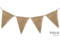 10 Meters 46 Flags Triangle Hessian Banner Burlap Rustic Bunting