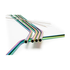 4x Stainless Steel Reusable Metal Drinking Straws