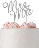 Rhinestone Silver Mr & Mrs Wedding Cake Topper
