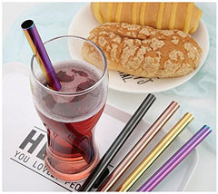 4x Extra Wide Stainless Steel Reusable Metal Drinking Straws