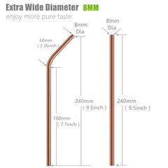 4x Extra Wide Stainless Steel Reusable Metal Drinking Straws