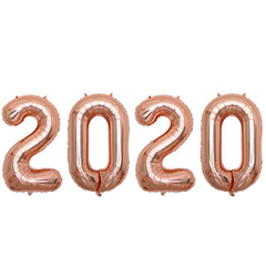 Hello 2020 Rose Gold Foil Balloon Set Happy New Year Celebration Party Decor