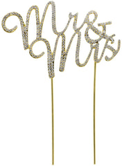 Rhinestone Gold Mr & Mrs Wedding Cake Topper