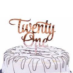 Rose Gold Twenty One 21st Birthday 21 Today Acrylic Cake Topper Happy Birthday