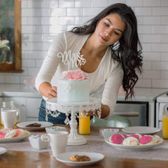 Rhinestone Silver Mr & Mrs Wedding Cake Topper