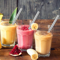 4x Extra Wide Stainless Steel Reusable Metal Drinking Straws