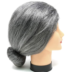 Granny Wig Old Lady Grey Silver Grandma Mrs Santa Wigs Cosplay Costume Party