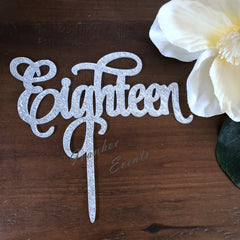 Happy 18th Eighteen Birthday Acrylic Cake Topper