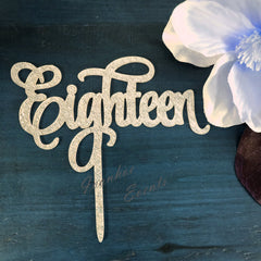 Happy 18th Eighteen Birthday Acrylic Cake Topper