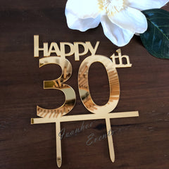 Happy 30th Birthday Acrylic Cake Topper