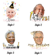 Birthday Face Tattoo Custom Made Grandma Granpa Temporary Tattoo