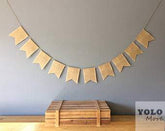 10 Meters Fishtail 45 Flags Hessian Banner Burlap Rustic Bunting