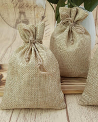 100 x Hessian Wedding Favour Favor Bags