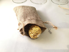 100 x Hessian Wedding Favour Favor Bags