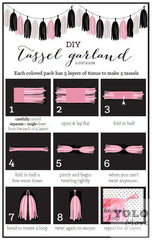 Rose Gold Foil Tassel Garland DIY Kit- Tassels //Wedding Engagement // Rose Gold Party Baby Shower Birthday Party Decor