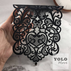 Diamond Luxury Laser Cut Wedding Invitations Cards + Envelopes