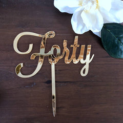 Forty Birthday Acrylic Cake Topper