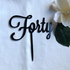 Forty Birthday Acrylic Cake Topper