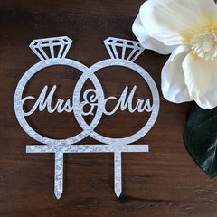 Diamond Rings Acrylic Cake Topper