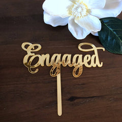 Engaged Acrylic Cake Topper