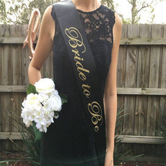 Black & Gold Hens Sash - Hen Sash - Bride To Be Sash - Bridal Shower - Engagement- Hen Party- Bachelorette - Bride- Bridesmaid - Team Bride