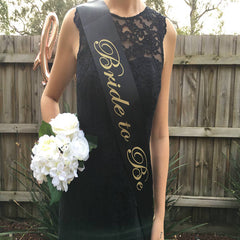 GOLD ON BLACK Hen's Party Sash