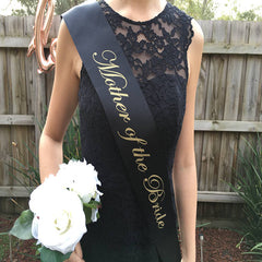 GOLD ON BLACK Hen's Party Sash