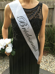 Silver Hens Sash - Hen Sash - Bride To Be Sash - Bridal Shower - Engagement- Hen Party- Bachelorette - Bride- Bridesmaid - Team Bride