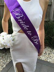 PURPLE Hens Sash - Hen Sash - Bride To Be Sash - Bridal Shower - Engagement- Hen Party- Bachelorette - Bride- Bridesmaid - Team Bride