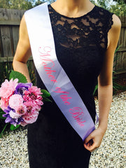 PINK ON WHITE Hen's Party Sash