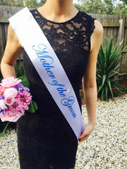 Blue on White Hens Sash - Hen Sash - Bride To Be Sash - Bridal Shower - Engagement- Hen Party- Bachelorette - Bride- Bridesmaid - Team Bride