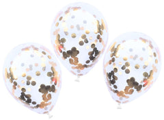 3x Rose Gold Confetti Balloon DIY Kit