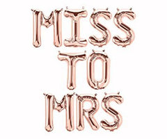 MISS TO MRS Rose Gold Foil Balloon 16" For Hens Party Engagement Hen Party Bridal Shower Kitchen Tea