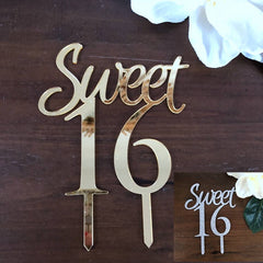 Sweet 16 Birthday Acrylic Cake Topper 16th Birthday Party Cake Decor Decorations