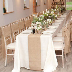 Hessian Burlap Table Runner Decoration Wedding Event Table Decor Natural Hessian Lace Edge Centre Piece Decor