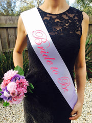 PINK ON WHITE Hen's Party Sash