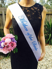 BLUE ON WHITE Hen's Party Sash