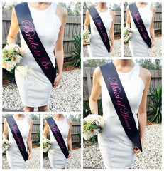 PINK ON BLACK Hen's Party Sash