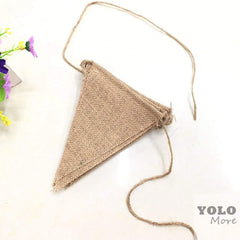 10 Meters 48 Flags Hessian Banner Burlap Rustic Bunting Wedding Party Decorations DECOR