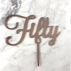Fifty Birthday Acrylic Cake Topper Gold & Silver Happy 50th Birthday Cake Toppers Cake Decorations Fiftieth Cake Decor //Fabulous 50
